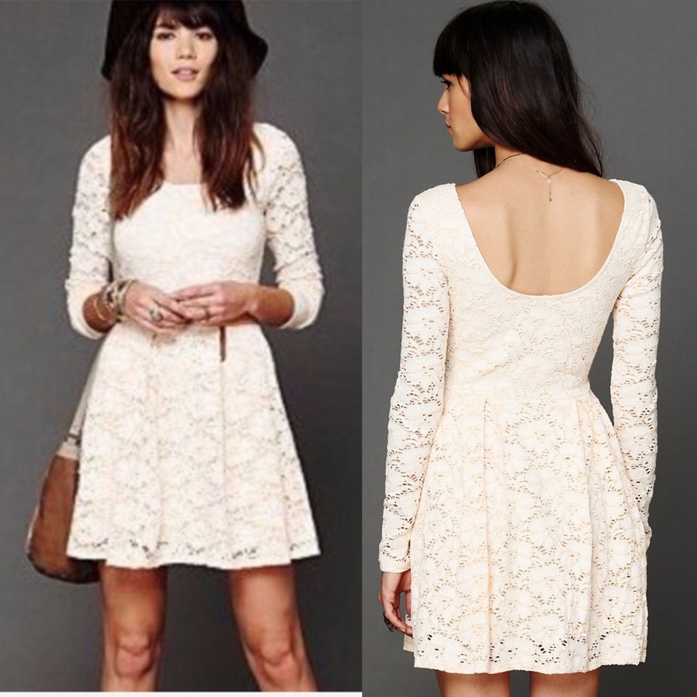 Free People rose garden lace Mini Dress S